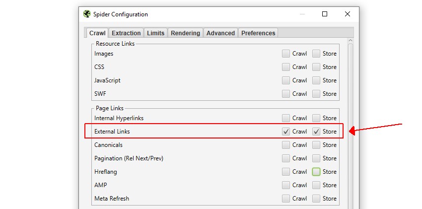 Broken Link Building External Links Config