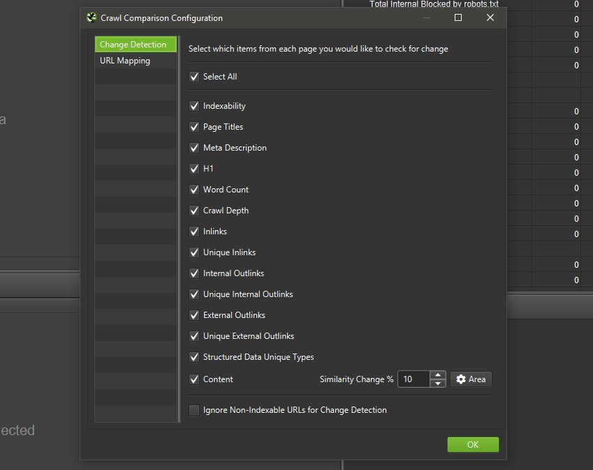 Crawl Comparison Config