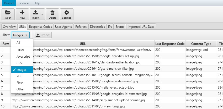 crawl frequency by content type