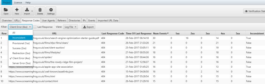 inconsistent response codes