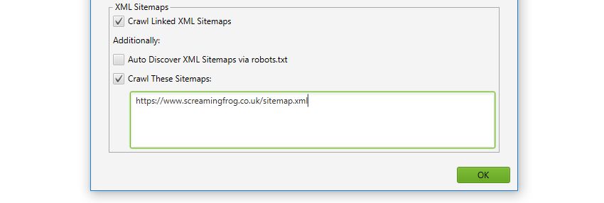 integrated XML Sitemap crawling