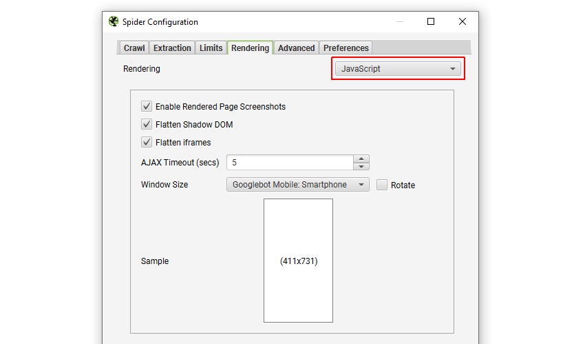 Enable JavaScript Crawling