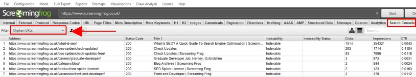 Orphan Pages From Search Console