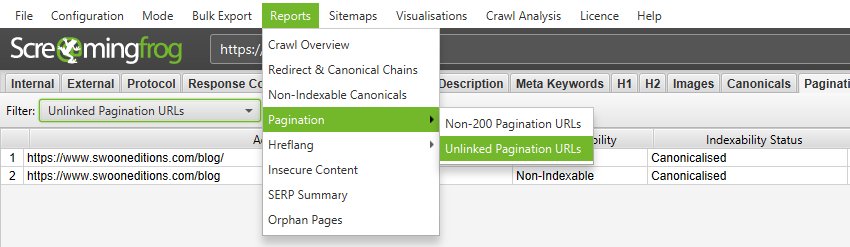 pagination reports