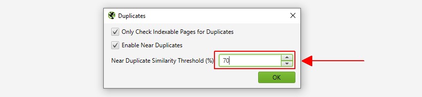 Refine Near Duplicate Content Threshold