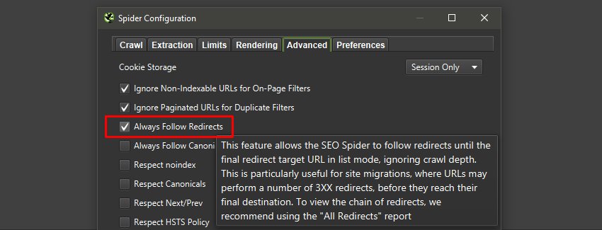Always Follow Redirects To Audit Redirects