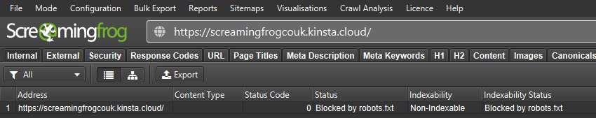 Crawl Staging Website Blocked by robots.txt