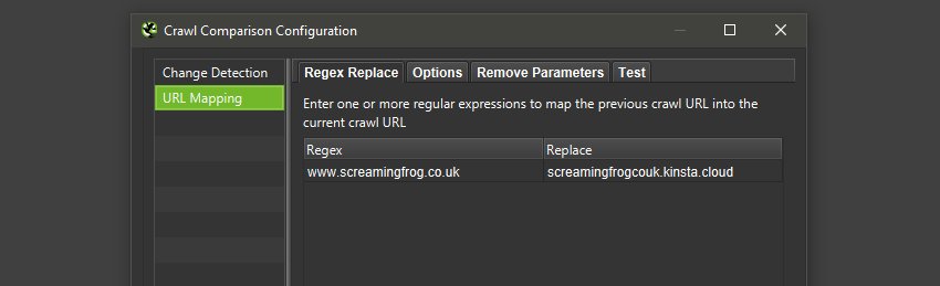 URL Mapping To Compare Existing Vs Staging Website