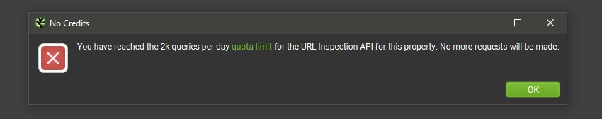 URL Inspection Daily Quota limit