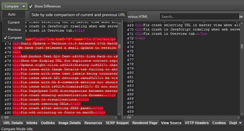 View Source Comparison