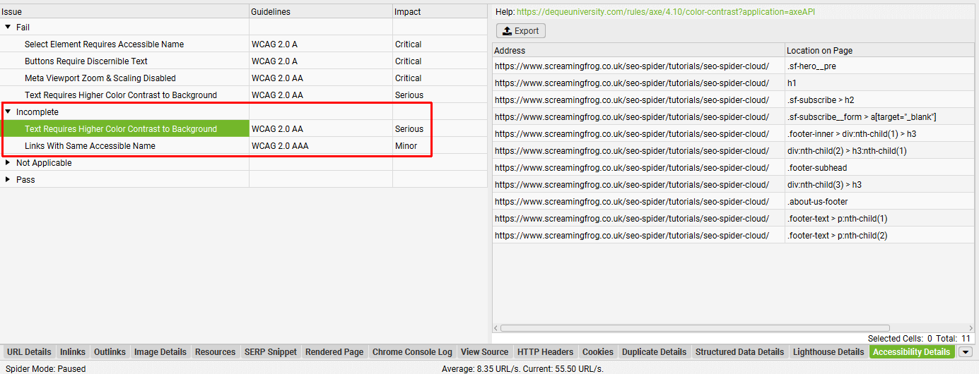 Incomplete rule checks in AXE