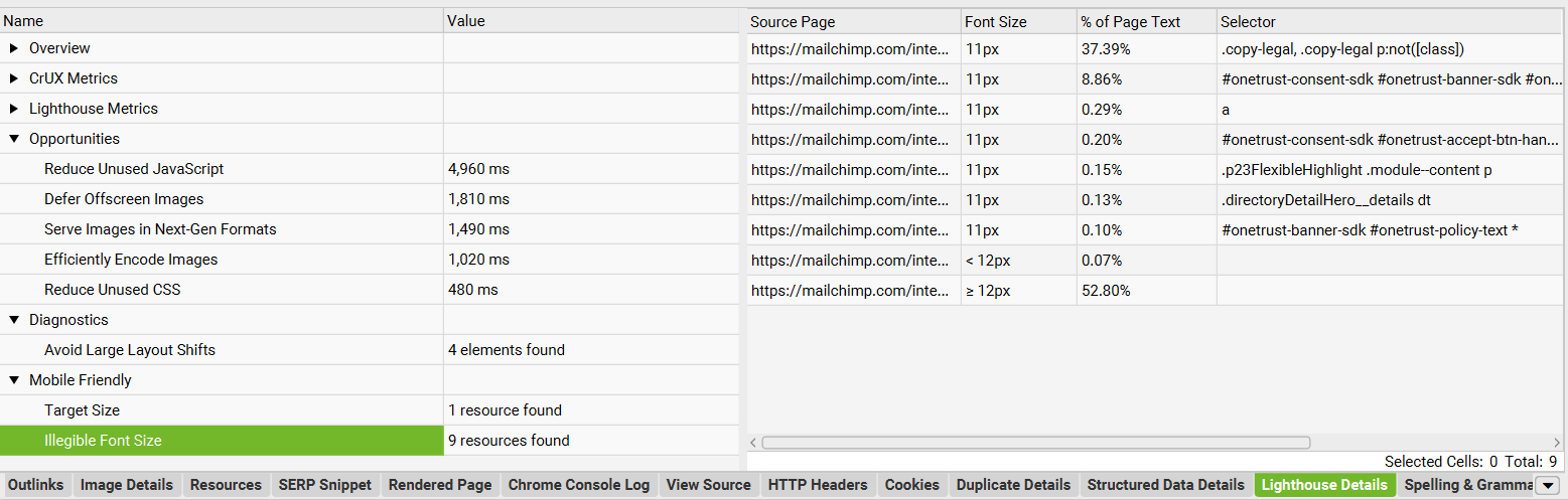 Lighthouse Details tab