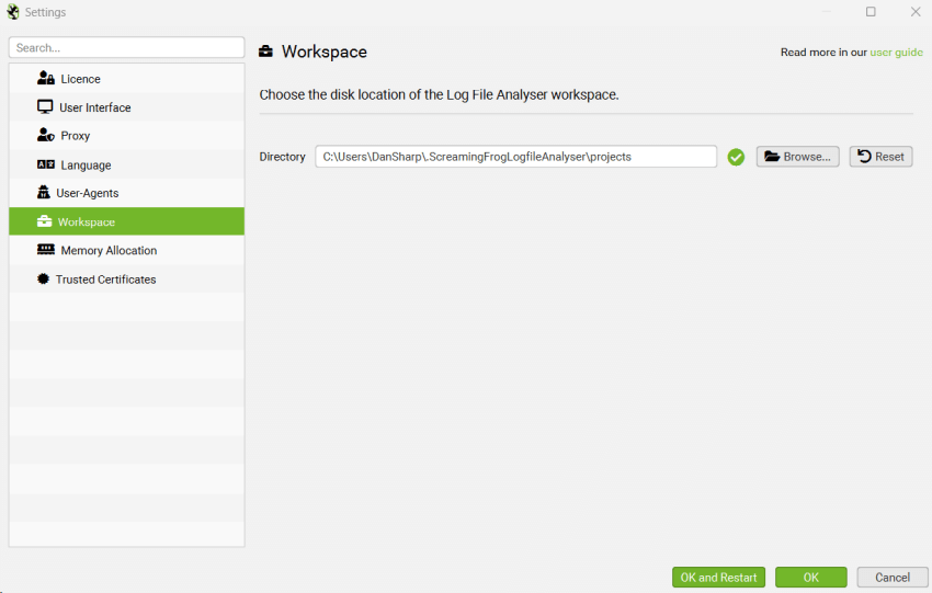 Log File Analyser Workspace