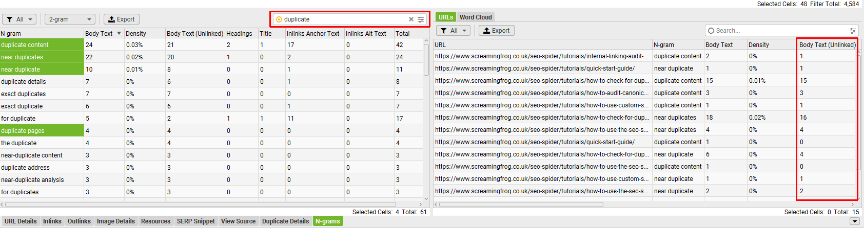 N-grams variants