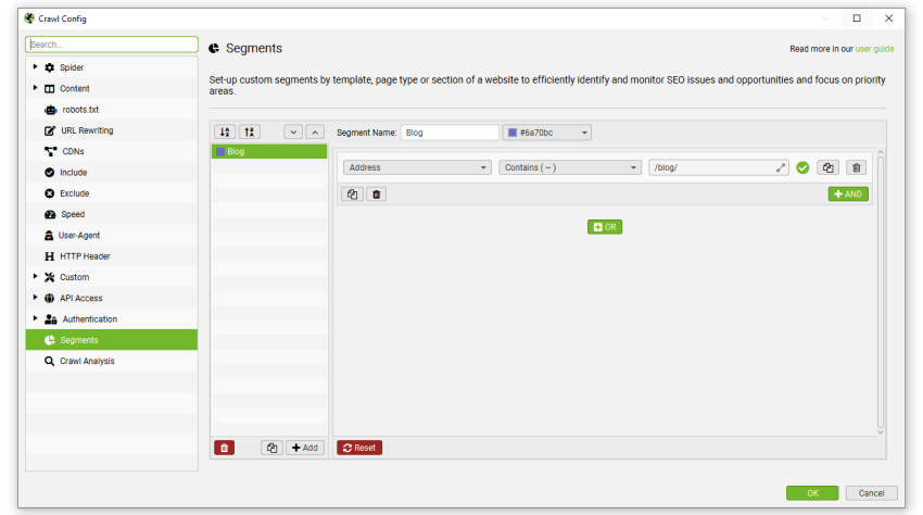 Set Up Segments